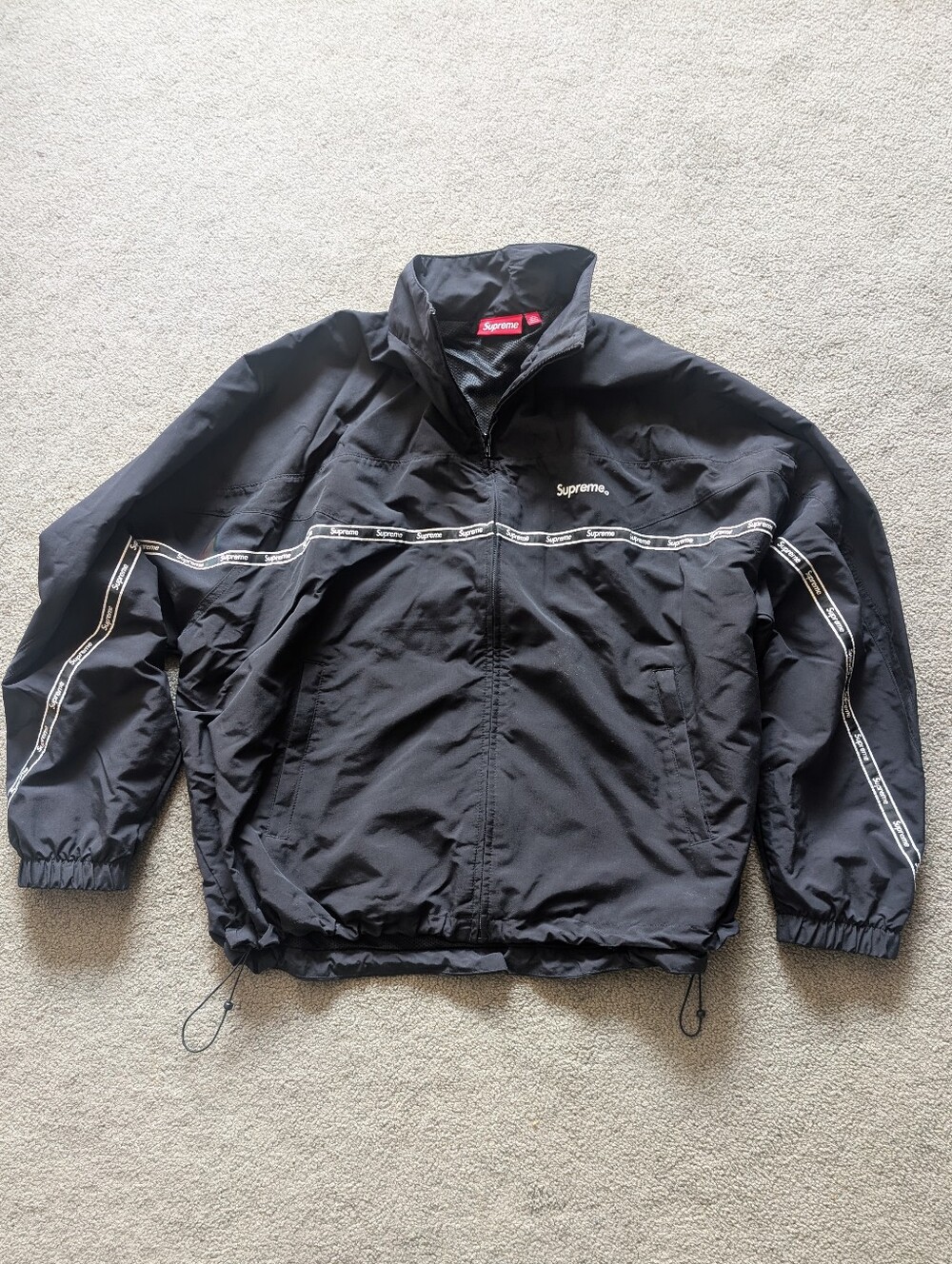 Supreme Logo Taping Track Jacket Black  SS26 (XL)